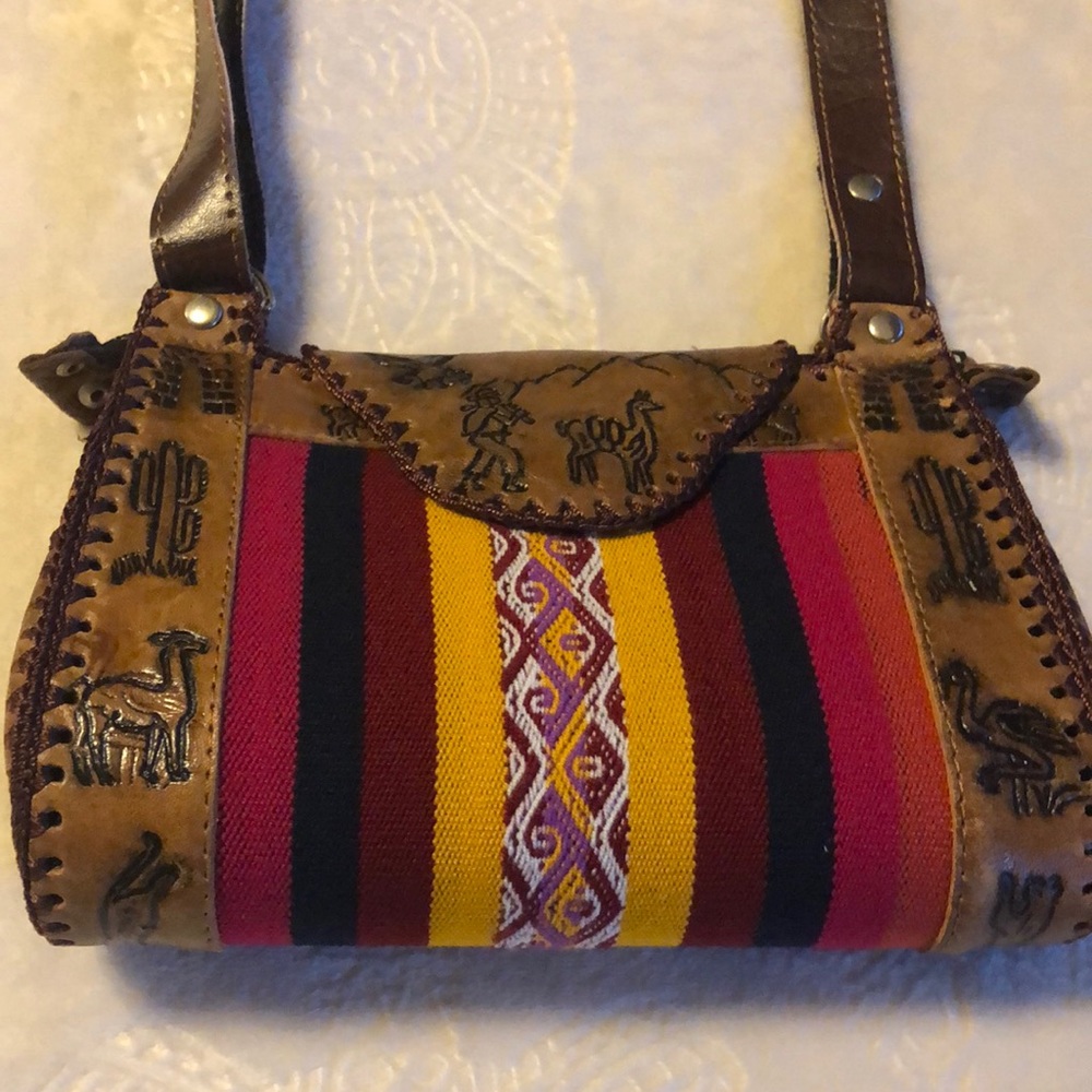 Peruvian purse! Hand crafted and tooled leather in Peru!